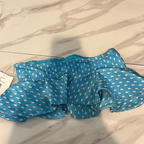 SHANI SHEMER Blue Bandeau Ruffled Swim Top Separates Swimsuit NWT size small - Picture 8 of 10